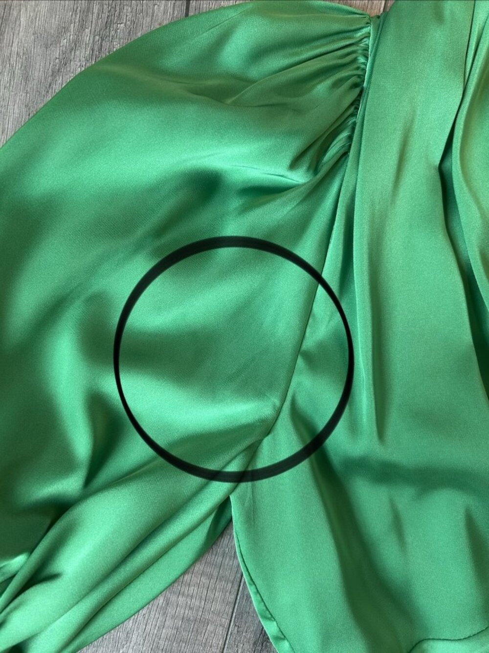 Alexia Admor Felicity Midi Dress Green Puff V Neck Size Spring Wedding Guest Fun - Picture 16 of 16